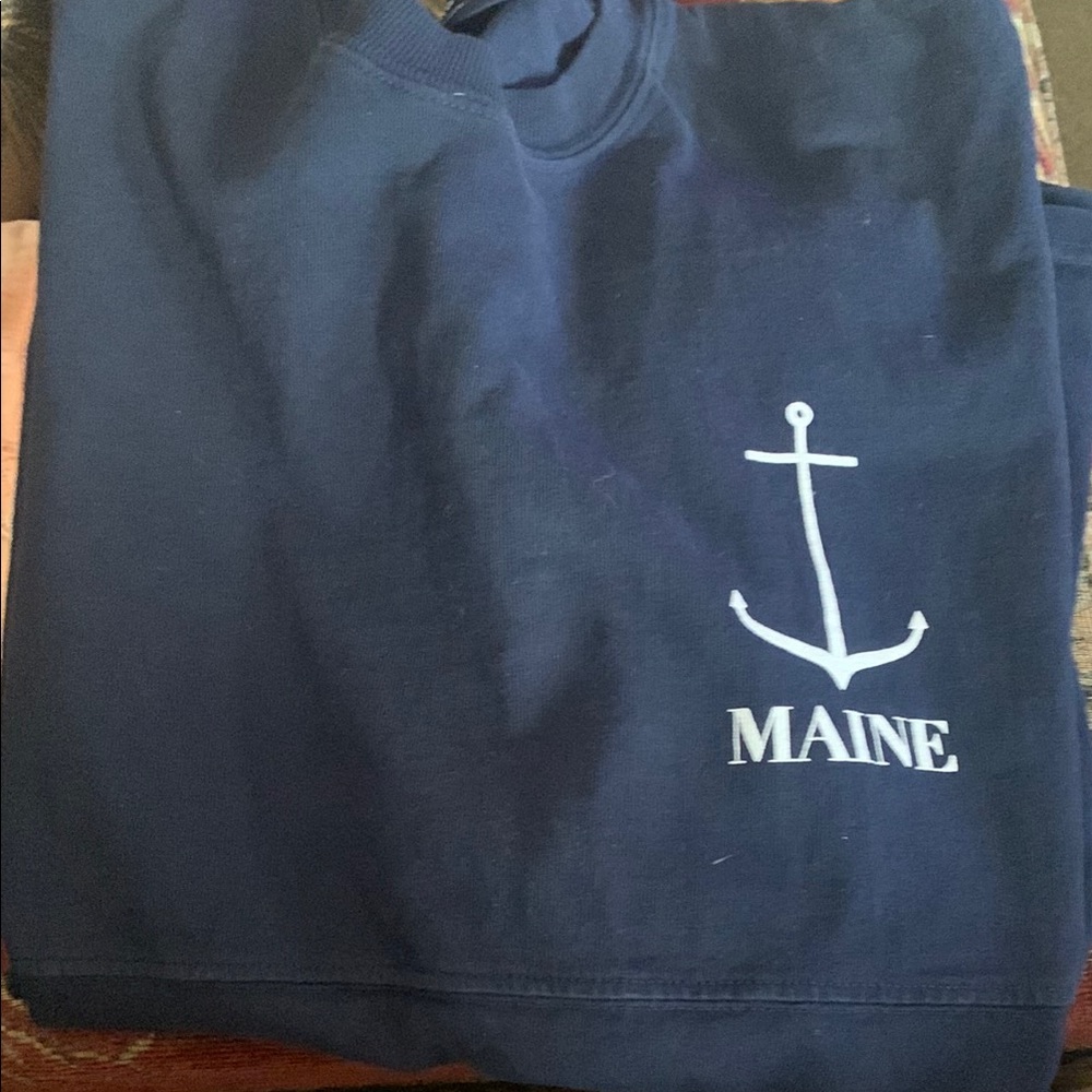 Anchor Maine, Ocean Park Shirt Navy Blue Sz S
